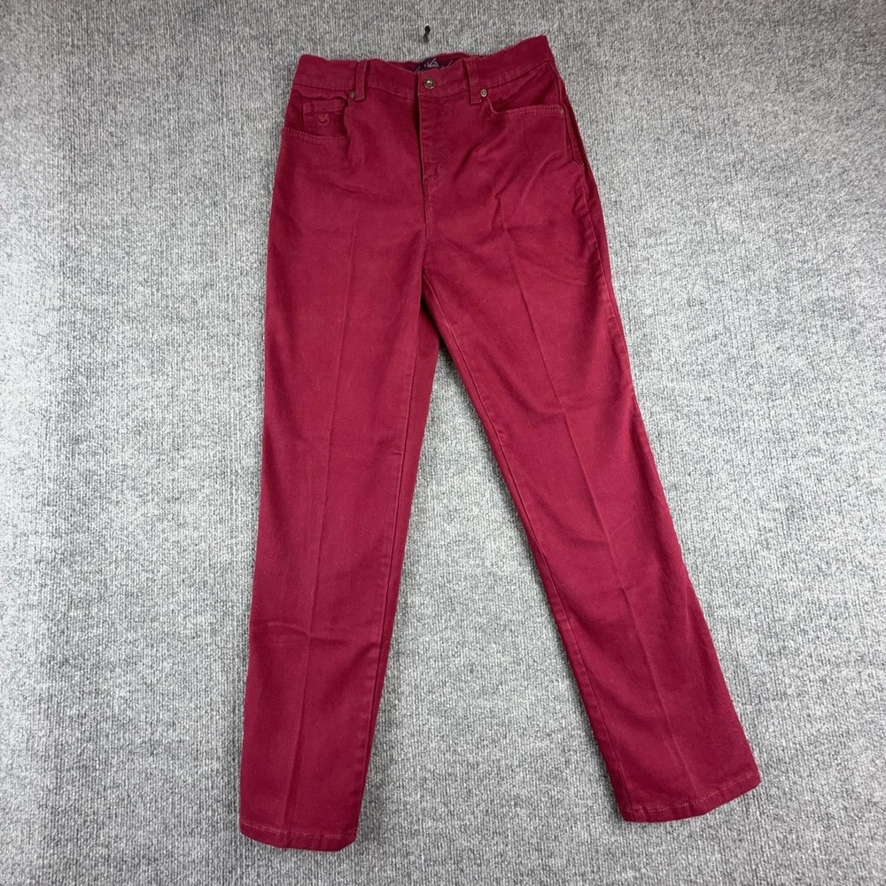 Gloria Vanderbilt Jeans Womens 8 Short Red High Rise Straight Stretch Denim